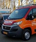 Oranje bedrijfsbus van Installatiebedrijf A. Zijlstra