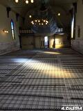 Kerkzaal in Delfzijl met de wapening voor vloerverwarming